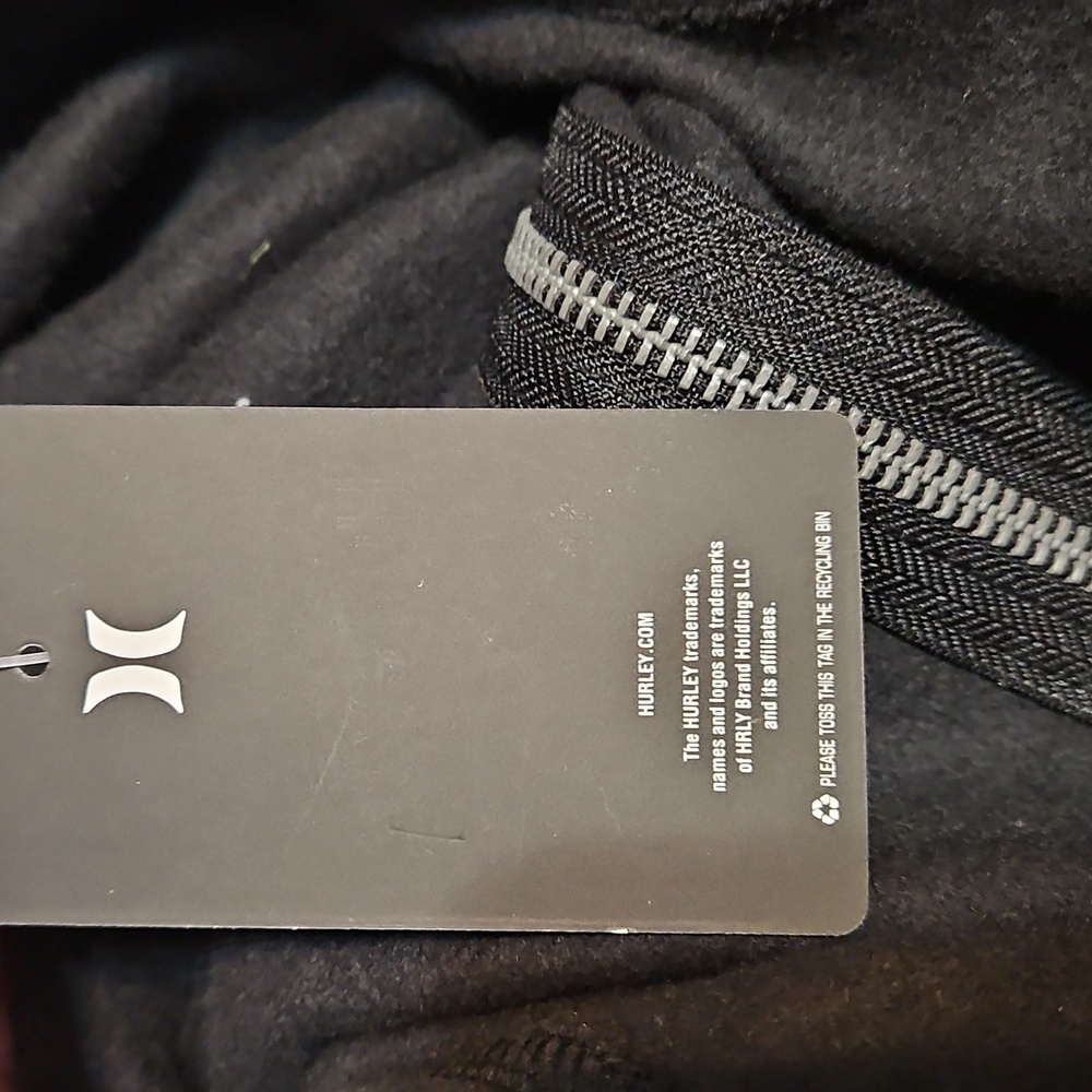 NWT Hurley Zippered Hoodie Black Jacket - Picture 7 of 8